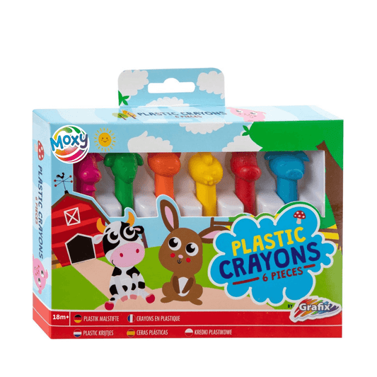 Set 6 creioane de plastic - Ferma Atelieru' lui Mesterica | Jucarii, haine si incaltaminte pentru copii