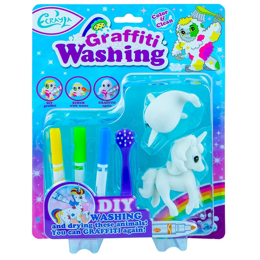 Set creativ, Animalute care pot fi desenate si spalate, 2 buc/set