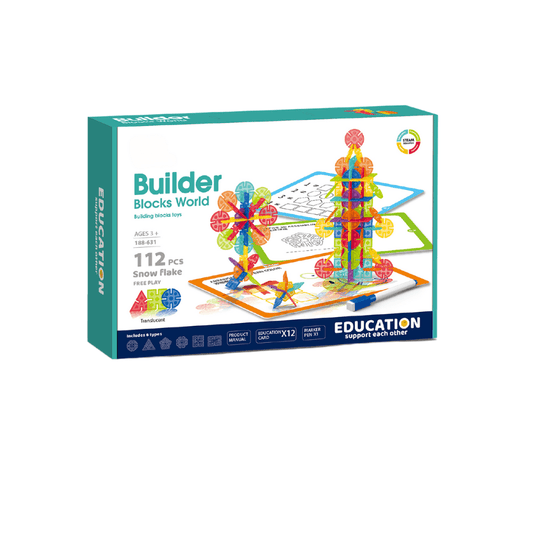 Set de constructie STEAM - Fulgi de zapada (112 piese) Atelieru' lui Mesterica | Jucarii, haine si incaltaminte pentru copii