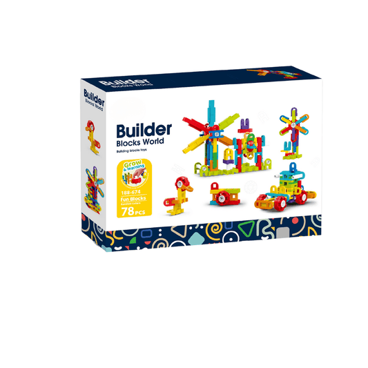 Set de constructie STEAM - Fun Blocks (78 piese) Atelieru' lui Mesterica | Jucarii, haine si incaltaminte pentru copii