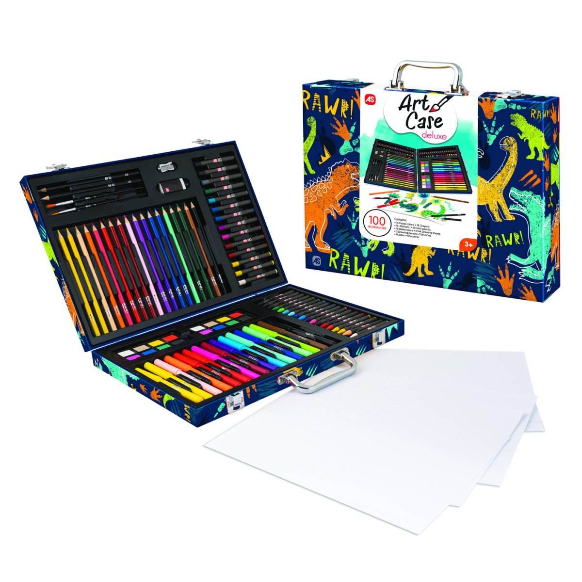 SET DE DESEN DELUXE CU 100 ACCESORII DINOZAUR - Atelieru' lui Mesterica