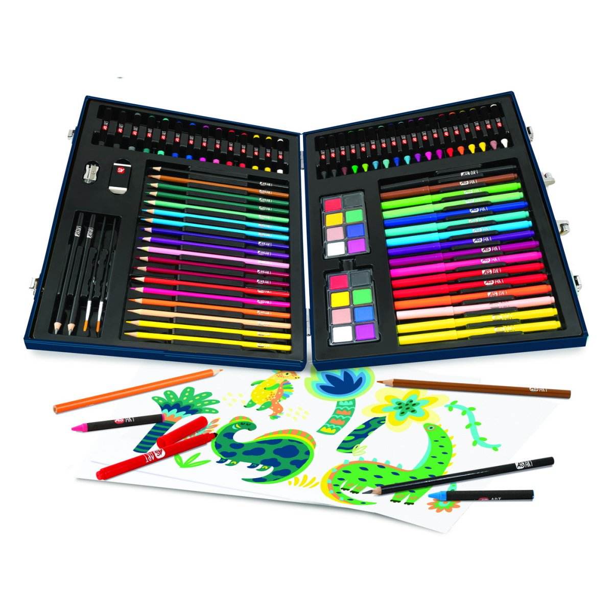SET DE DESEN DELUXE CU 100 ACCESORII DINOZAUR - Atelieru' lui Mesterica