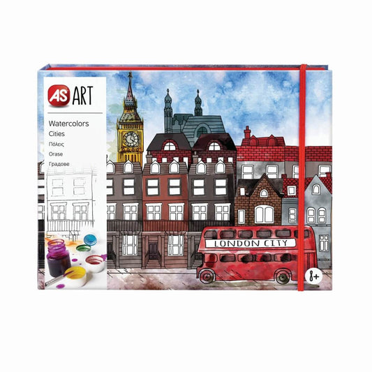 SET DESEN AS ART ACUARELA ORASE - Atelieru' lui Mesterica