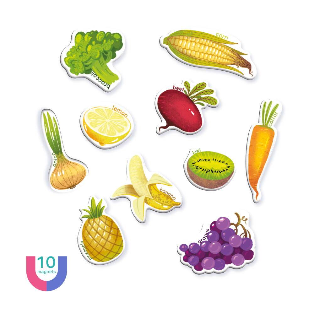 Set magnetic - Invat legume si fructe in lb. engleza - Atelieru' lui Mesterica