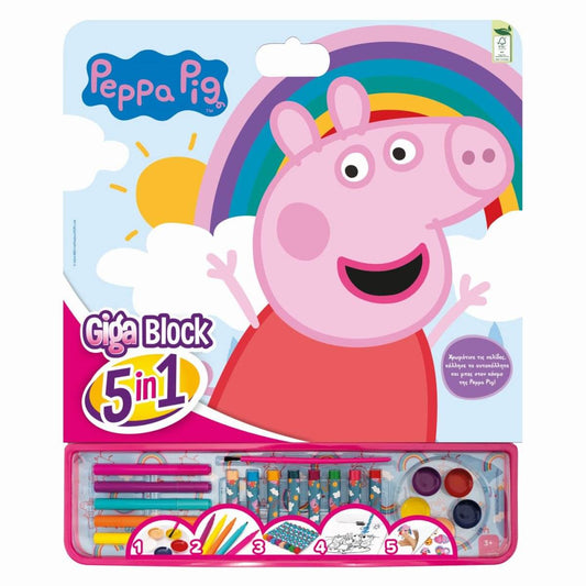 SET PENTRU DESEN GIGA BLOCK 5 IN 1 PEPPA PIG - Atelieru' lui Mesterica