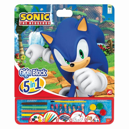 SONIC THE HEDGEHOG SET PENTRU DESEN GIGA BLOCK 5 IN 1 - Atelieru' lui Mesterica