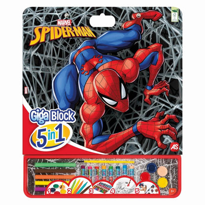SPIDER MAN SET PENTRU DESEN GIGA BLOCK 5 IN 1 - Atelieru' lui Mesterica