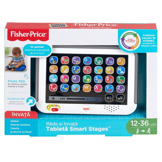 TABLETA EDUCATIVA CU 3 NIVELURI DE DEZVOLTARE LIMBA ROMANA FISHER PRICE - Atelieru' lui Mesterica