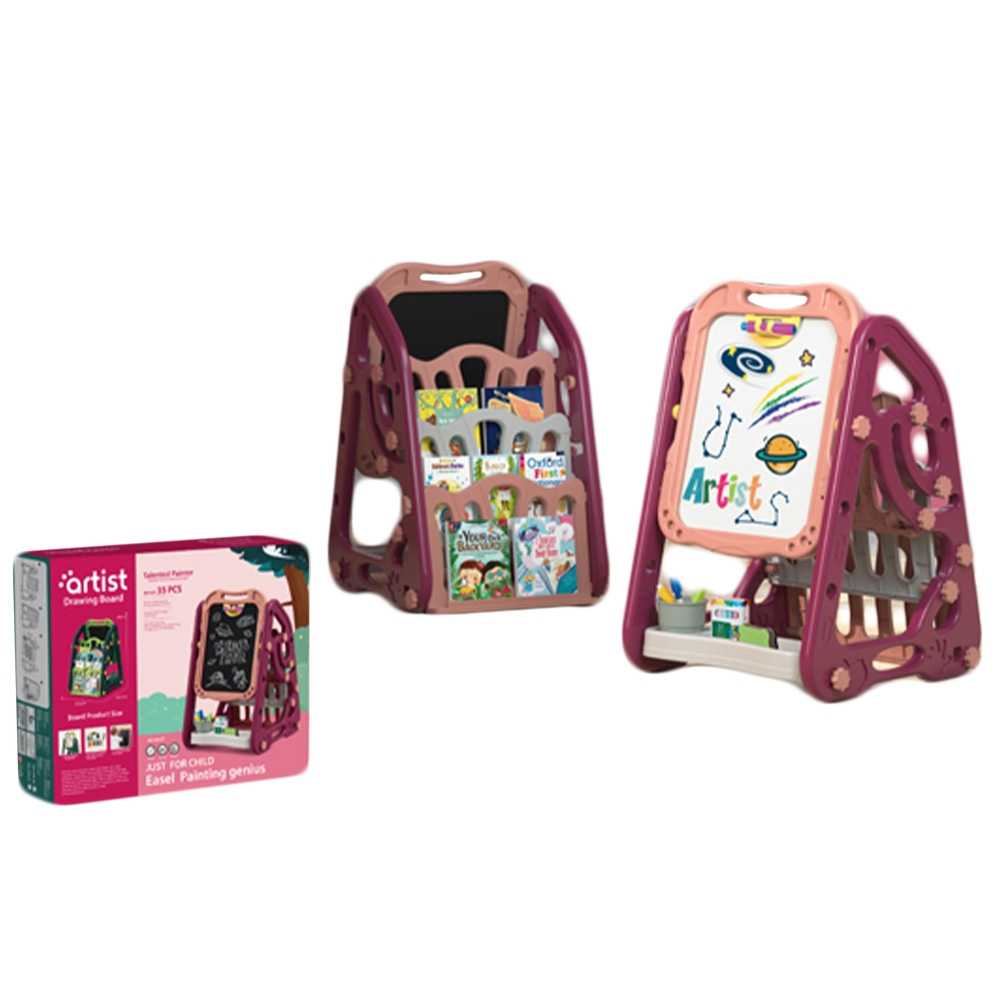 Tablita plastic pentru scris/desen cu suport carti, fete, 39.5x43.5x72 cm Atelieru' lui Mesterica | Jucarii, haine si incaltaminte pentru copii