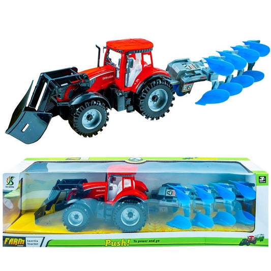 Tractor cu frictiune si plug Atelieru' lui Mesterica | Jucarii, haine si incaltaminte pentru copii
