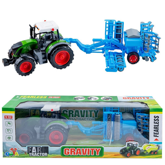 Tractor cu frictiune si semanatoare Atelieru' lui Mesterica | Jucarii, haine si incaltaminte pentru copii
