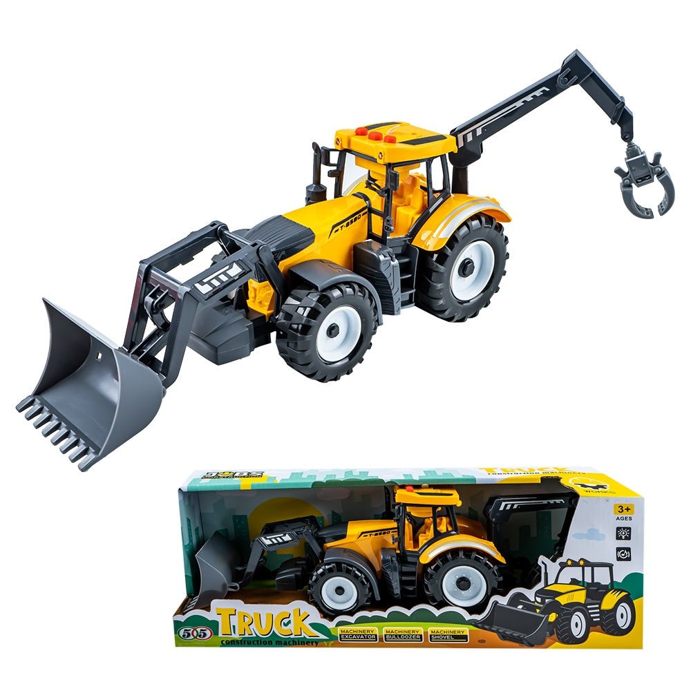 Tractor cu incarcator si graifer Atelieru' lui Mesterica | Jucarii, haine si incaltaminte pentru copii