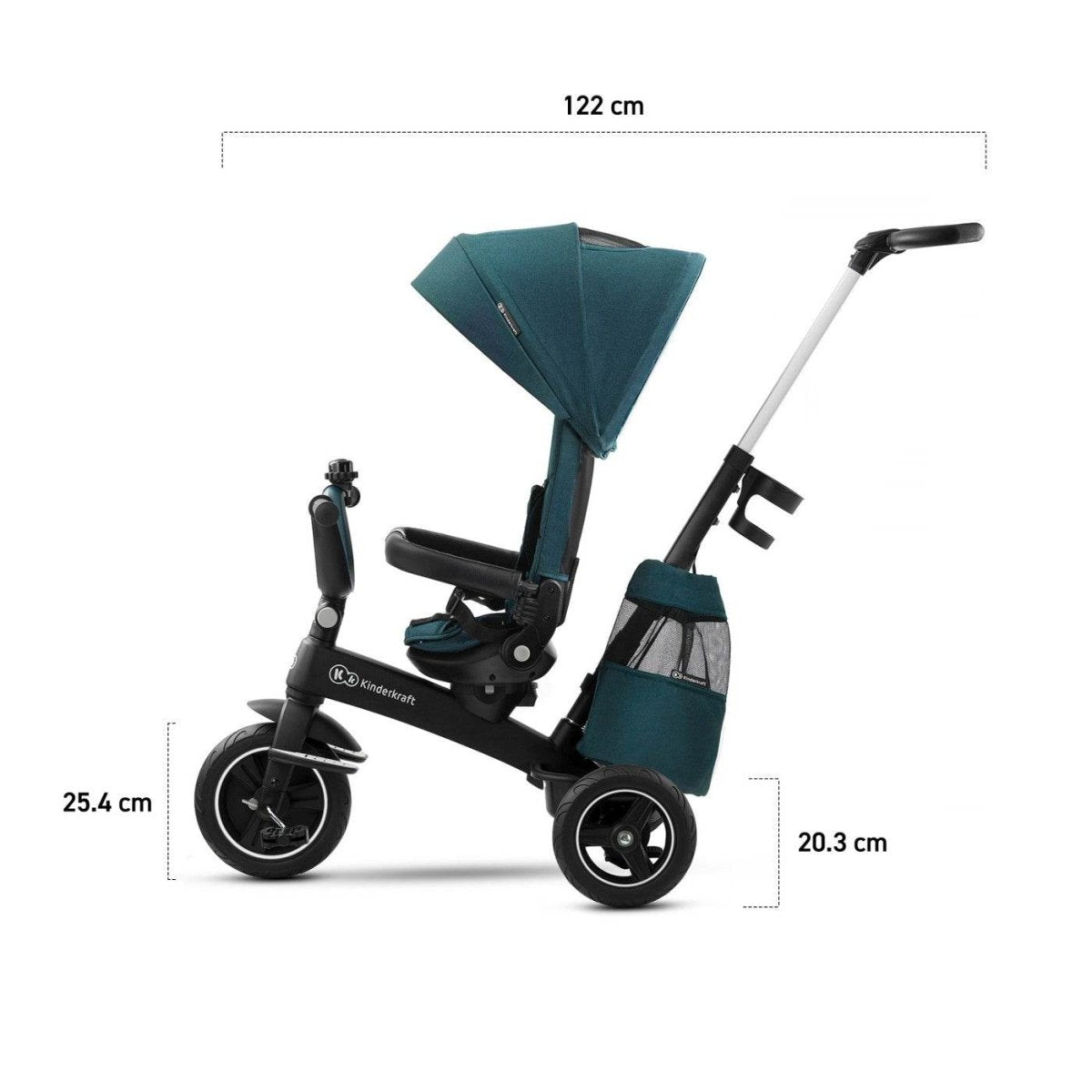 TRICICLETA KINDERKRAFT EASYTWIST, MIDNIGHT GREEN Atelieru' lui Mesterica | Jucarii, haine si incaltaminte pentru copii