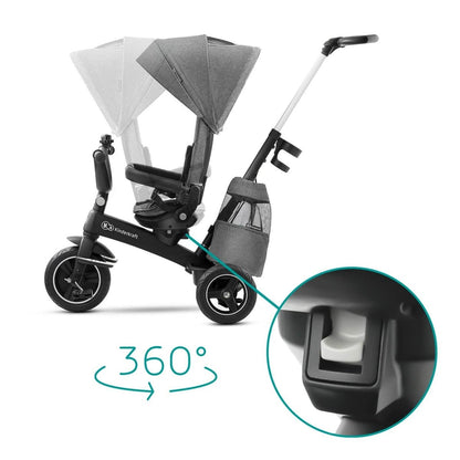 TRICICLETA KINDERKRAFT EASYTWIST, PLATINUM GREY Atelieru' lui Mesterica | Jucarii, haine si incaltaminte pentru copii
