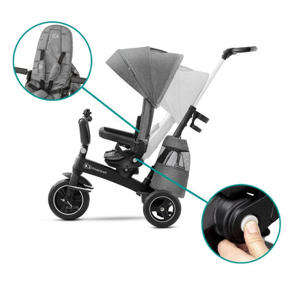 TRICICLETA KINDERKRAFT EASYTWIST, PLATINUM GREY Atelieru' lui Mesterica | Jucarii, haine si incaltaminte pentru copii