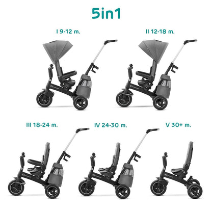 TRICICLETA KINDERKRAFT EASYTWIST, PLATINUM GREY Atelieru' lui Mesterica | Jucarii, haine si incaltaminte pentru copii