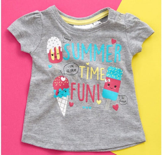 Tricou fetite - Summer time Atelieru' lui Mesterica | Jucarii, haine si incaltaminte pentru copii