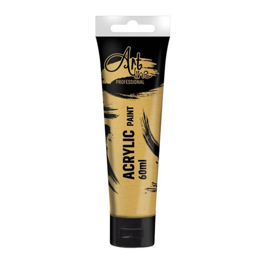 Vopsea acrilica metalizata Art, 60 ml, 6buc/set, GOLD - ARTLINE Atelieru' lui Mesterica | Jucarii, haine si incaltaminte pentru copii