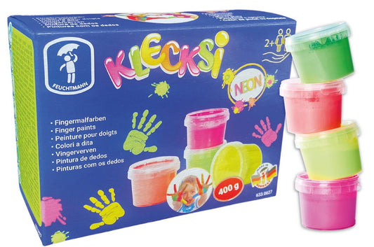 Vopsea pentru pictura cu degetele - 4 culori neon Atelieru' lui Mesterica | Jucarii, haine si incaltaminte pentru copii